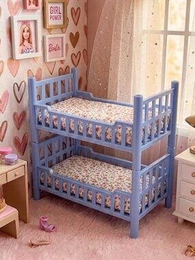Vintage Doll Toy Bunk Bed Blue